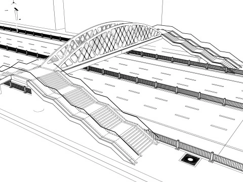 Pedestrian Bridge -A5 3D Model