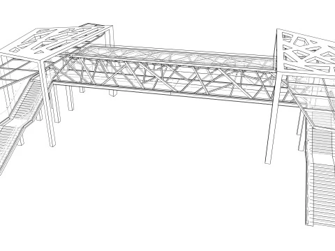 Pedestrian Bridge -A5 3D Model
