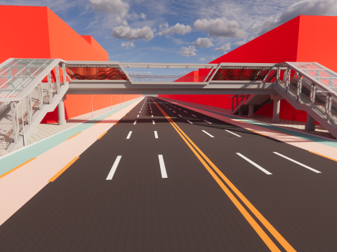 Pedestrian Bridge -A6 3D 모델