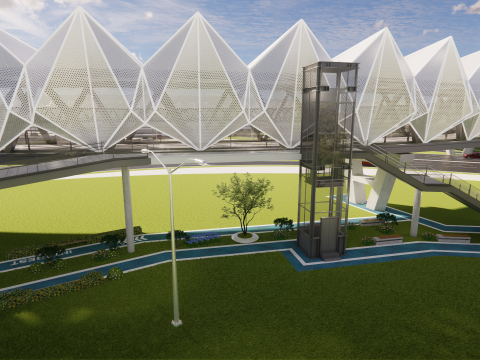 Pedestrian Bridge -A6 3D 모델