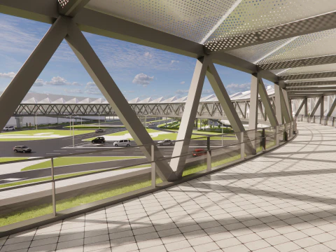 Pedestrian Bridge -A6 3D Model