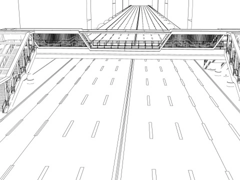 Pedestrian Bridge -A6 3D Model