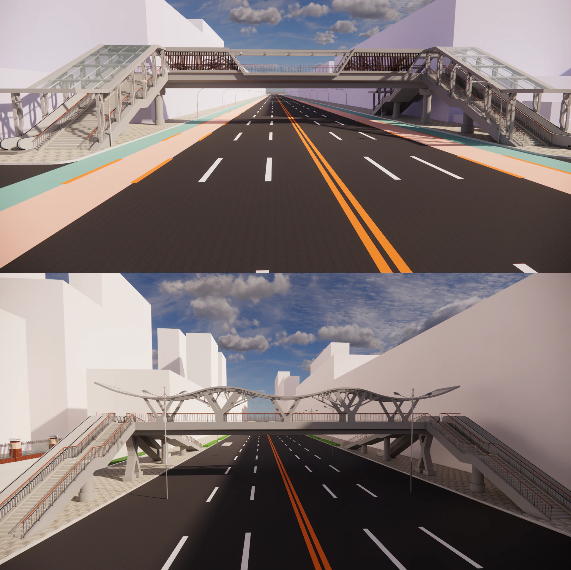 Pedestrian Bridge -A7 3D Model .c4d .max .obj .3ds .fbx .stl .blend 