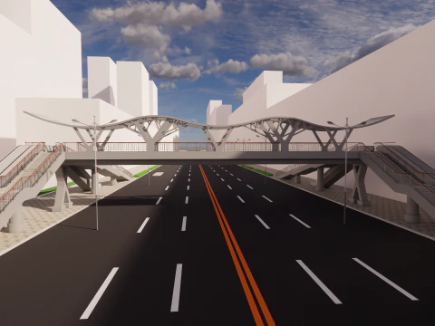 Pedestrian Bridge -A7 3D Model