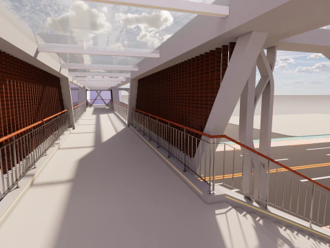 Pedestrian Bridge -A7 3D Model