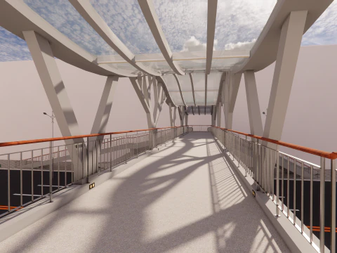 Pedestrian Bridge -A7 3D Model