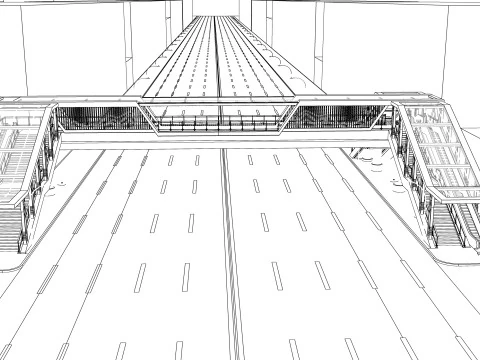 Pedestrian Bridge -A7 3D Model