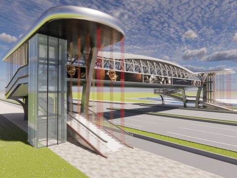 Pedestrian Bridge -A8 Modèle 3D