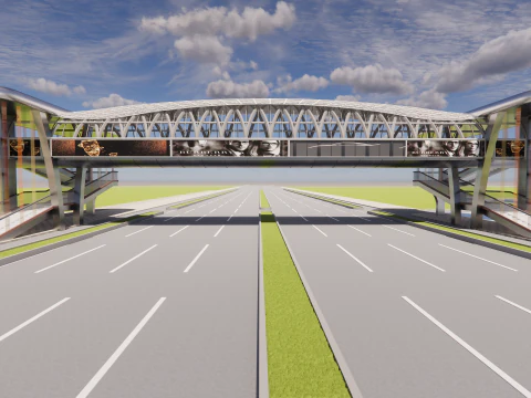 Pedestrian Bridge -A8 3D Model