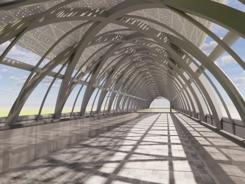 Pedestrian Bridge -A8 3D Model
