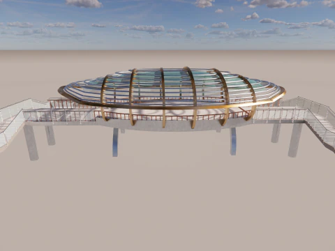 Pedestrian Bridge -A8 3D Model