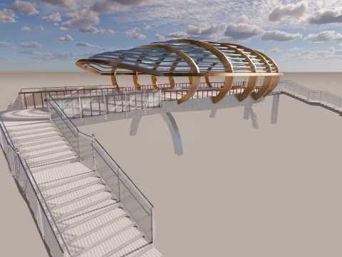 Pedestrian Bridge -A8 3D Model
