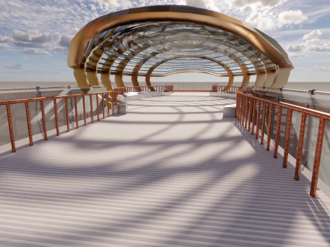 Pedestrian Bridge -A8 3D Model
