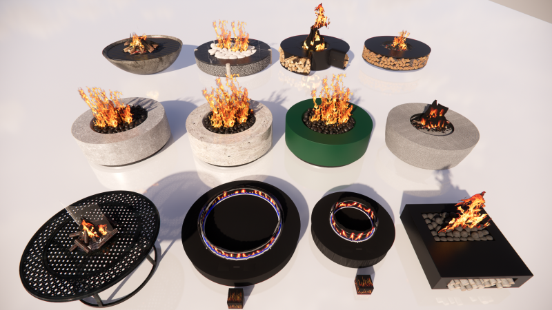 Outdoor Fire Pits -B1 Model 3D .c4d .max .obj .3ds .fbx .stl .blend 