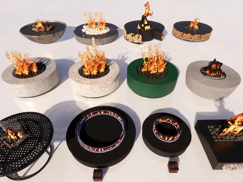 Уличные ямы для костра -B1 3D Модель