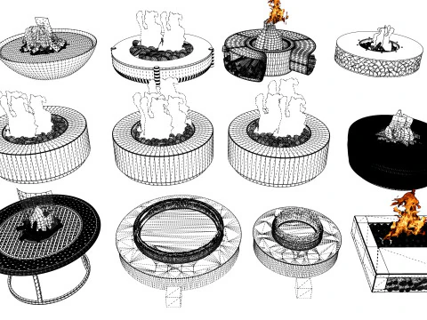 Outdoor Fire Pits -B1 3D Model