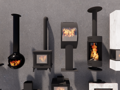 Collection Fireplace -B3 3D मॉडल