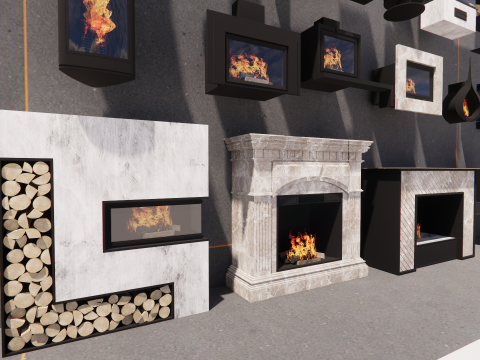 Collection Fireplace -B3 3D मॉडल