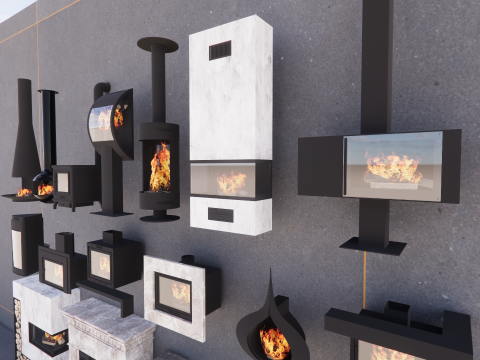 Collection Fireplace -B3 3D मॉडल