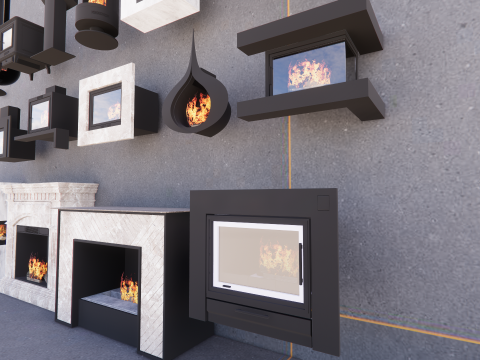 Collection Fireplace -B3 3D मॉडल
