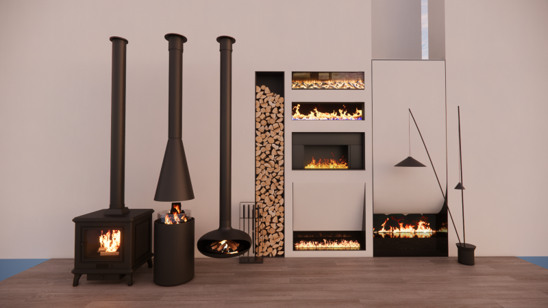 Collection Fireplace -B5 Modello 3D .c4d .max .obj .3ds .fbx .stl .blend 