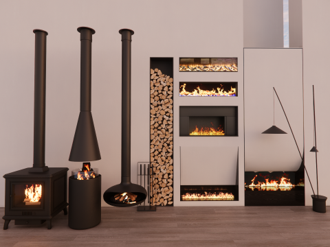 Collection Fireplace -B5 3D Modell