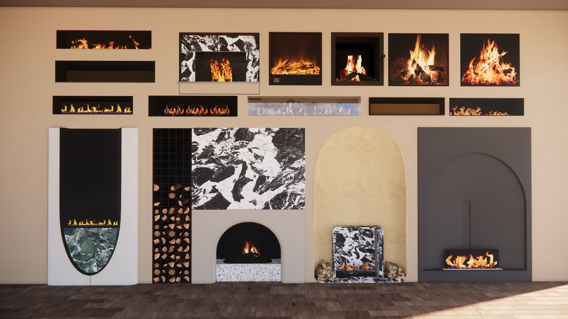 Collection Fireplace -B6 3D Model .c4d .max .obj .3ds .fbx .stl .blend 