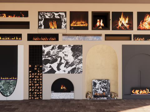Collection Fireplace -B6 3D Model