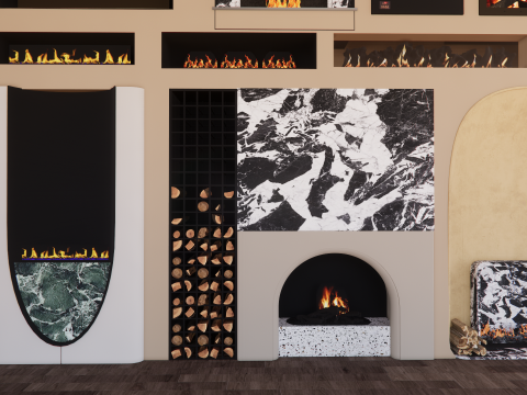 Collection Fireplace -B6 Modello 3D