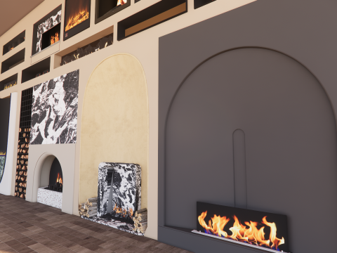 Collection Fireplace -B6 Modello 3D