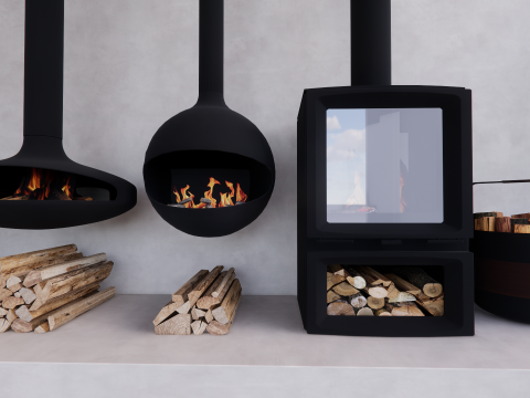 收藏壁炉-B7 3D 模型