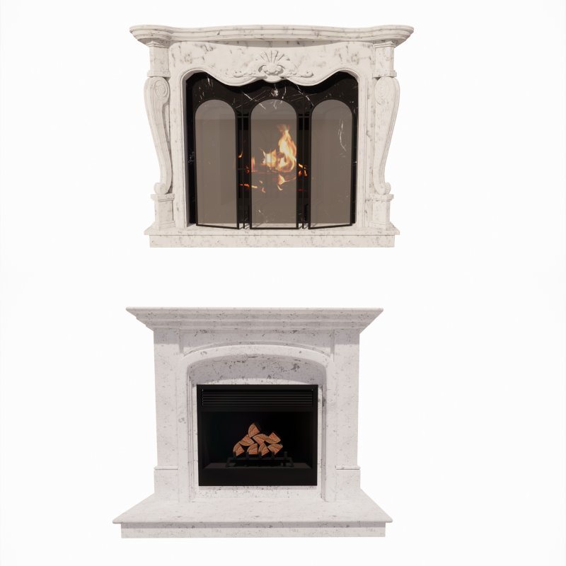 Collection Fireplace -B8 Model 3D .c4d .max .obj .3ds .fbx .stl .blend
