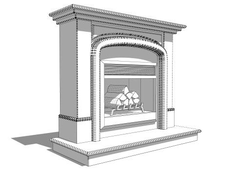 Collection Fireplace -B8 Model 3D