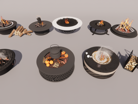 Outdoor Fire Pits -B9 3D 模型
