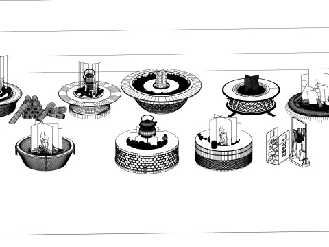 Outdoor Fire Pits -B9 3D Model