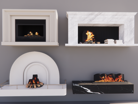 Collection Fireplace -B10 3D Model