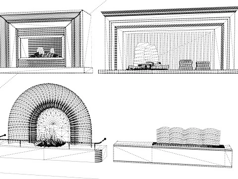 컬렉션 벽난로 -B10 3D 모델