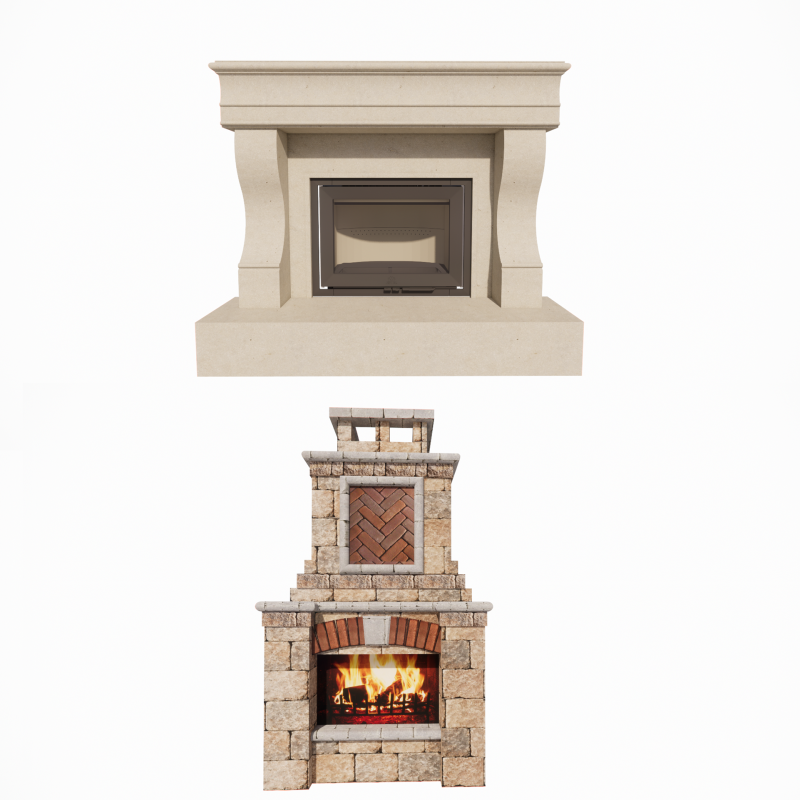 Collection Fireplace -B11 Model 3D .c4d .max .obj .3ds .fbx .stl .blend