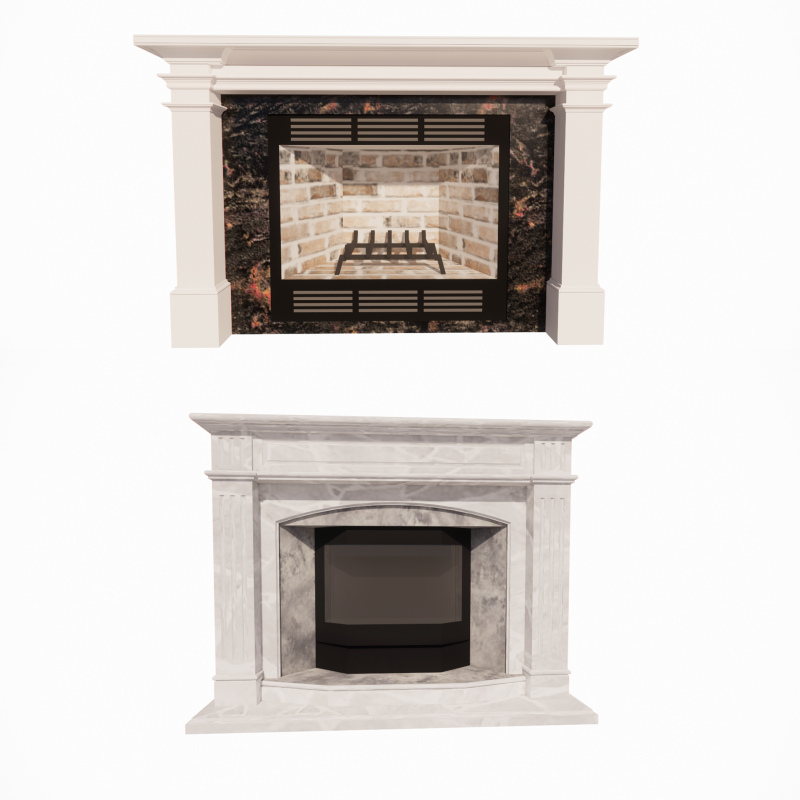 Collection Fireplace -B12 3D Model .c4d .max .obj .3ds .fbx .stl .blend