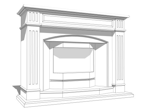 Collection Fireplace -B12 3D Model