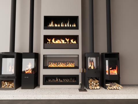 Collection Fireplace -B14 3D Model