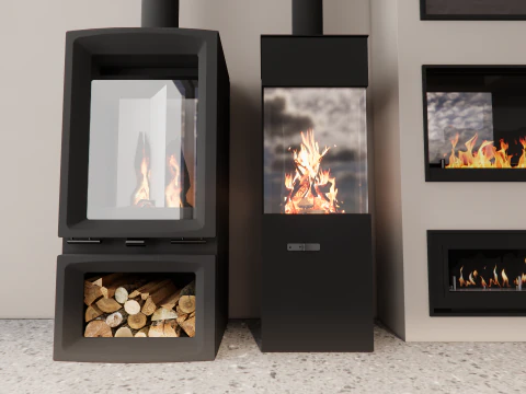 Collection Fireplace -B14 3D Model