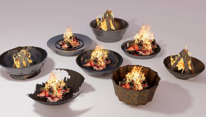 Pozos de fuego al aire libre -B15 Modelo 3D .c4d .max .obj .3ds .fbx .stl .blend 