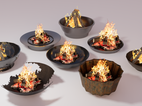 Outdoor Fire Pits -B15 3D Модель