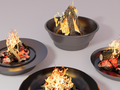 Pozos de fuego al aire libre -B15 Modelo 3D