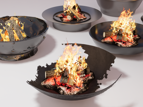 Pozos de fuego al aire libre -B15 Modelo 3D