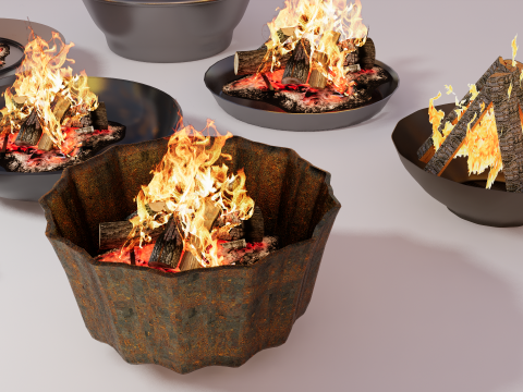 Pozos de fuego al aire libre -B15 Modelo 3D