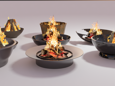 Pozos de fuego al aire libre -B15 Modelo 3D