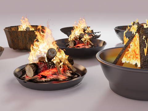 Pozos de fuego al aire libre -B15 Modelo 3D