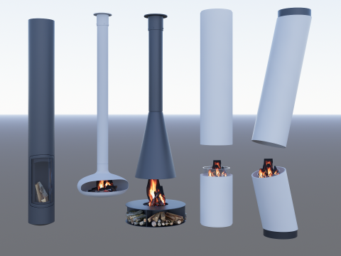 Collection Fireplace -B16 3D Модель